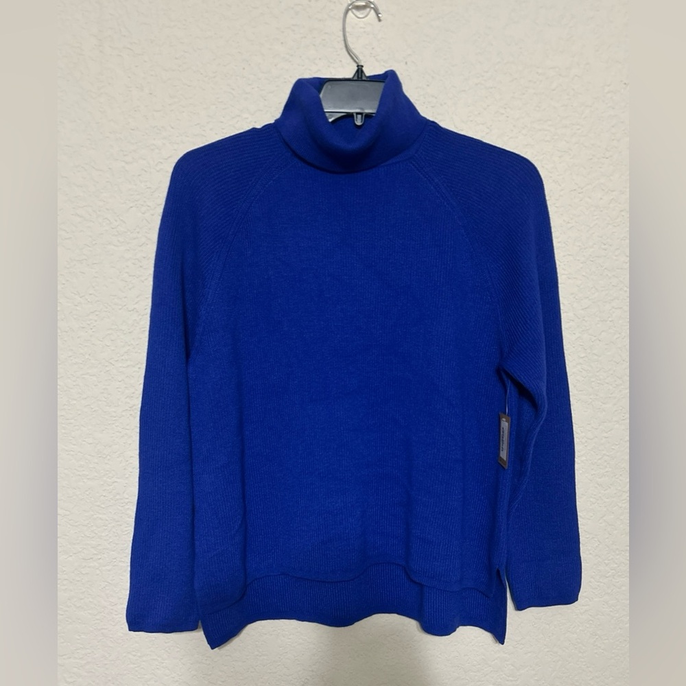 Title Nine Offsite Turtleneck Sweater Blue Pullover Size XL NWT